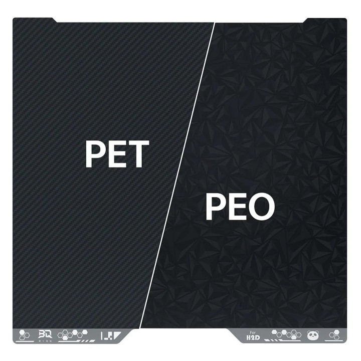 BIQU - Plateau d'impression Série H2D/H2S Bambu - Double face PEO+PET (PEO+PET Double-Sided Spring Steel Sheet) - 355 x 346 mm