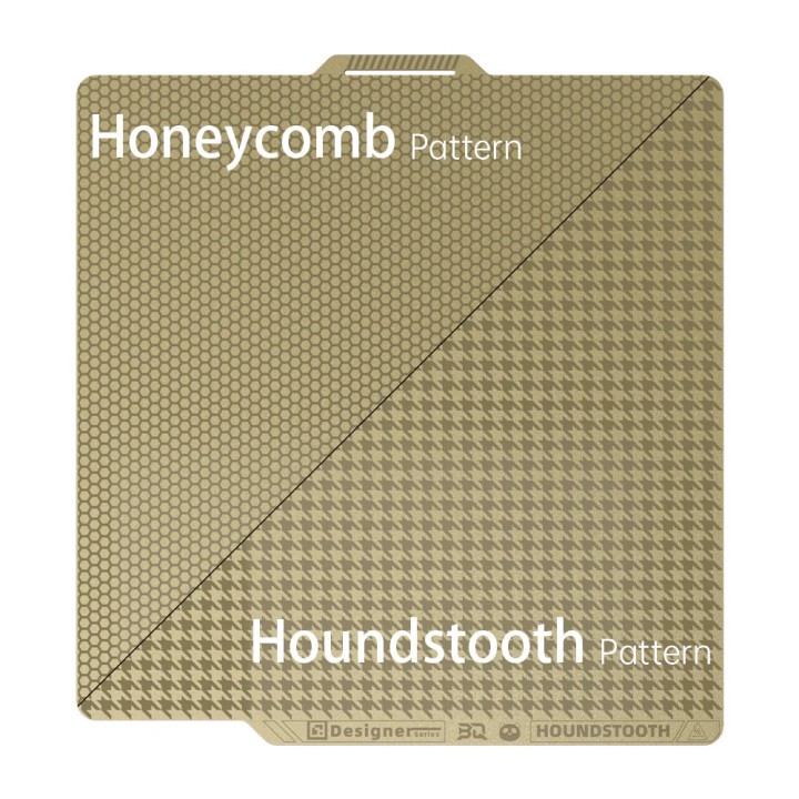 BIQU - Plateau d'impression texturé Dual pour X1/X2/P1/P2/A1 - Nid d'abeille et Pied-de-poule (Honeycomb & Houndstooth Patterns)