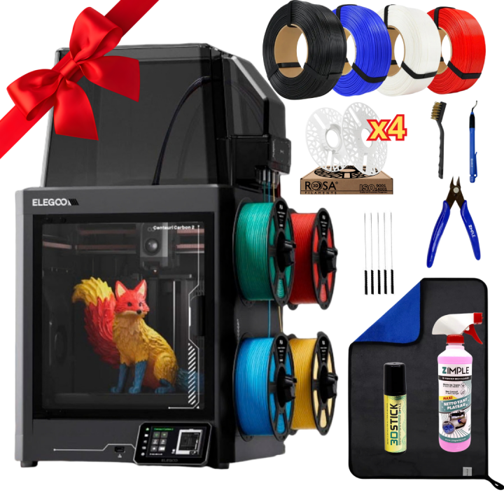 Elegoo - Mega Pack Centauri Carbon 2 Combo - Imprimante 3D avec Multicolore CC2 + CANVAS