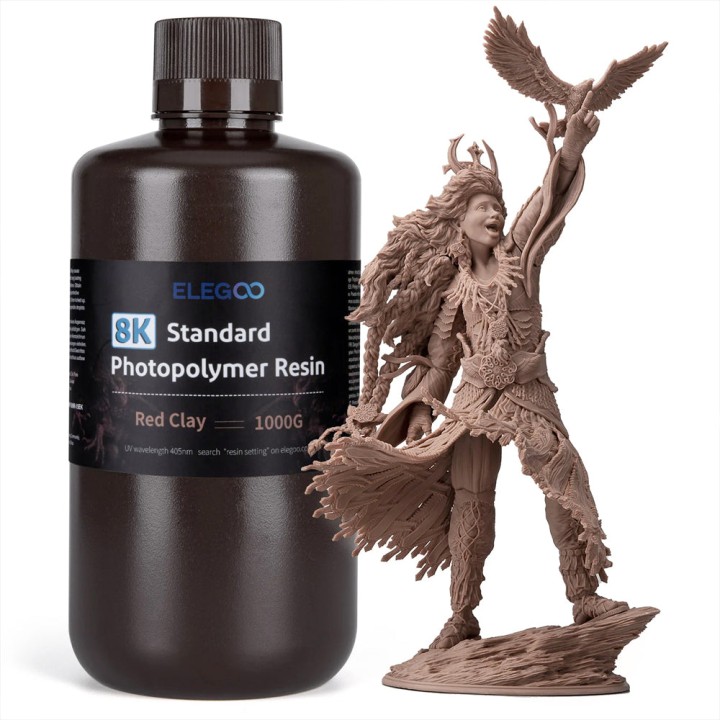 Elegoo - Résine UV Standard 8k - Argile Rouge (Red Clay) - 1 kg