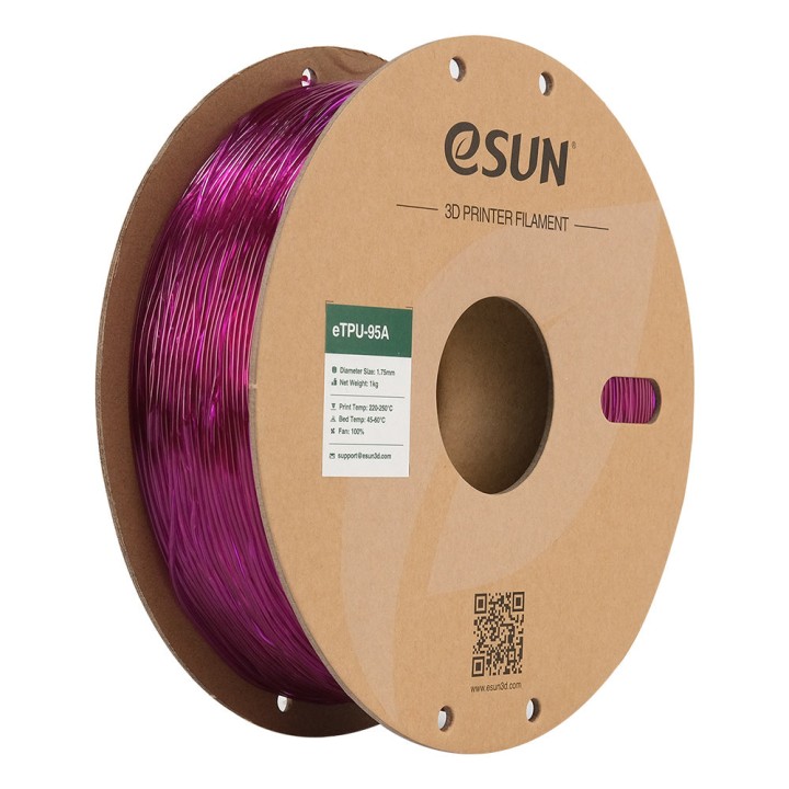 eSun - eTPU-95A - Violet Transparent (Transp. Purple) - 1,75 mm - 1 kg