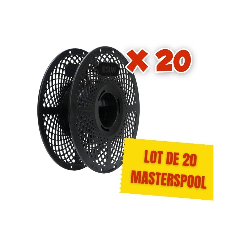 eSun - Lot de 20 eSpool+ 2.0 Noire - MasterSpool Bobine Réutilisable (Reusable Spool) ♻️ Consignées