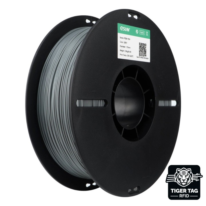 eSun - PEBA-90A - Gris (Grey) - 1,75 mm - 0,8 kg avec RFID TigerTag