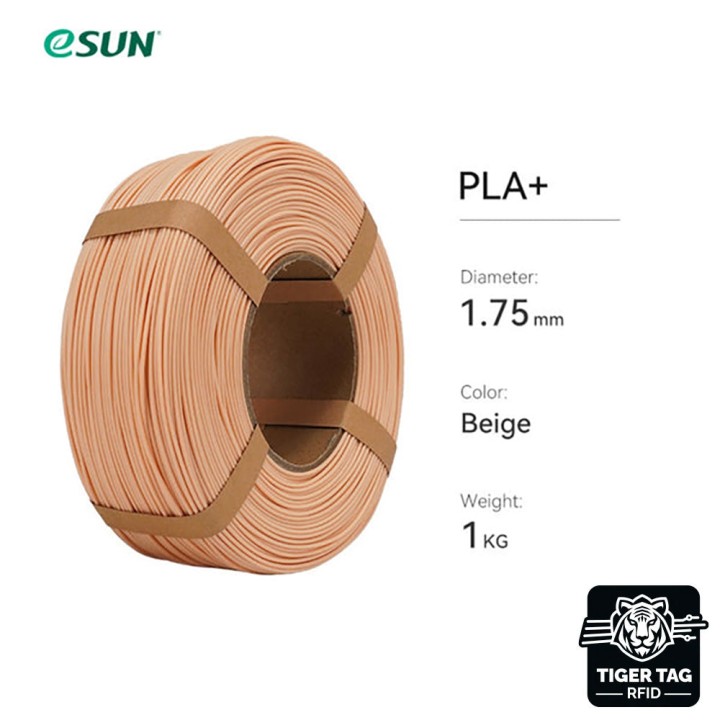 eSun - PLA+ - Beige - 1,75 mm - 1 kg Refill avec RFID TigerTag