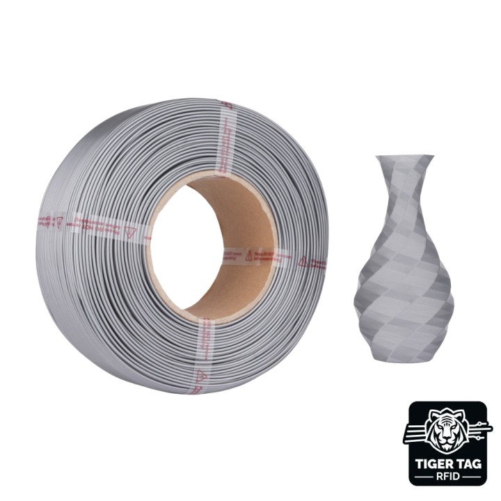 Jamg He - PETG - Argent (Silver) - 1,75 mm - 1 kg - Refill avec RFID TigerTag