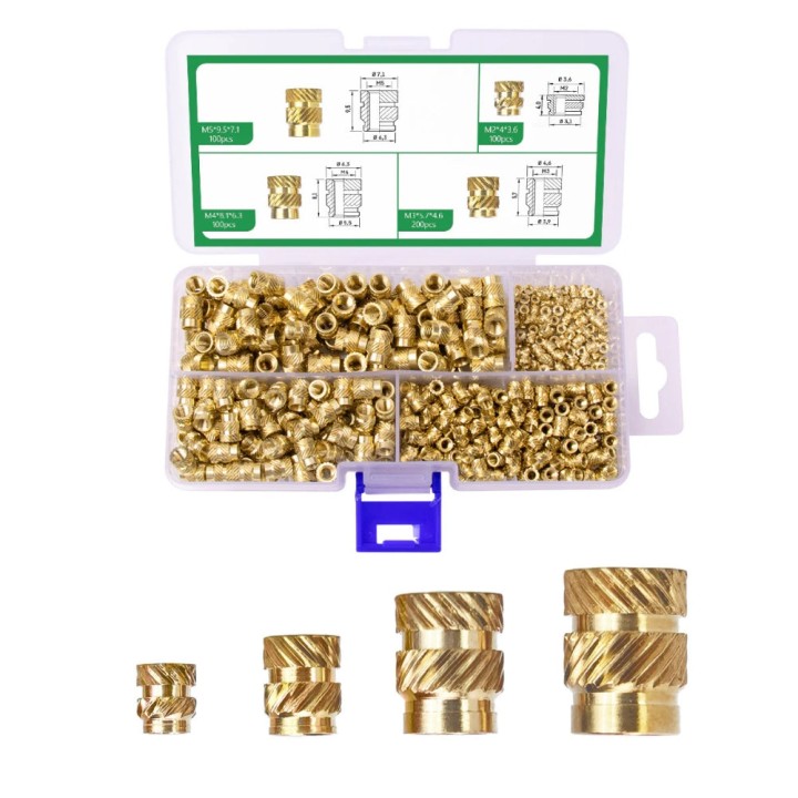 Mintion - Kit d'Inserts Filetés (Threaded Inserts Kit NutoPress) - 500 pcs