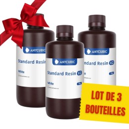 Pack Anycubic - 3x Standard Resin V2 - Blanc (White) - 1 kg