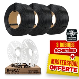 Pack Refill Rosa3D - PLA Starter Noir x3 + Masterspool Offerte
