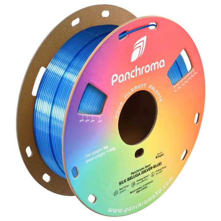 Panchroma PLA Dual Silk - Beluga Argent-Bleu (Beluga Silver-Blue) - 1.75 mm - 1 kg