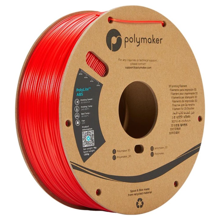 Polymaker - PolyLite ABS - Rouge (Red) - 1,75 mm - 1 kg