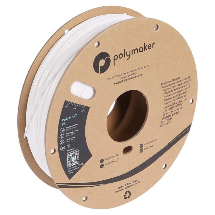 Polymaker - PolyMax Tough PC - Blanc (White) - 1,75 mm - 750 g