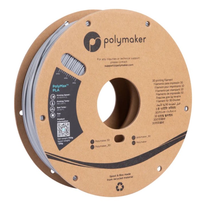 Polymaker - PolyMax Tough PLA - Gris (Gray) - 1,75 mm - 750 g