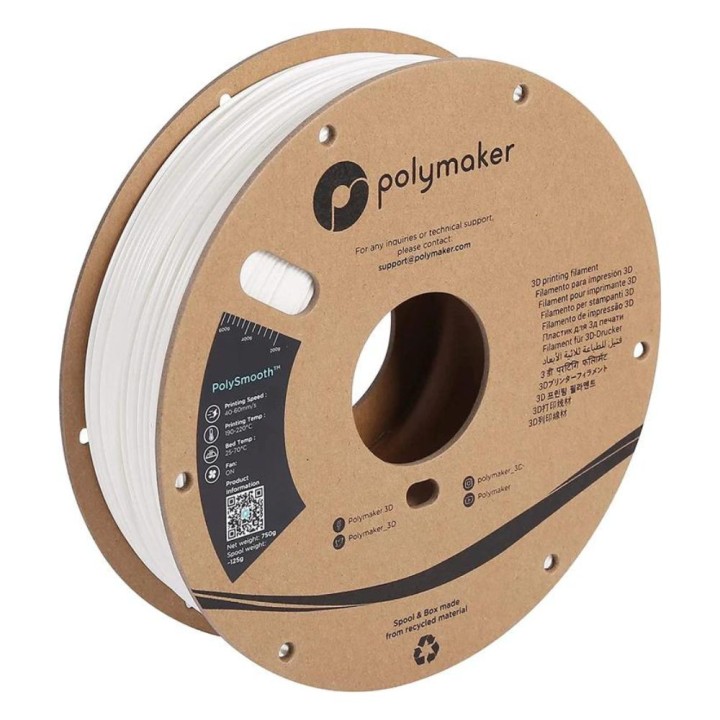 Polymaker - PolySmooth (PVB) - Blanc (White) - 1.75 mm - 750 g