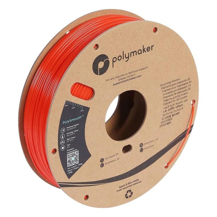 Polymaker - PolySmooth (PVB) - Rouge Corail (Coral Red) - 1,75 mm - 750 g