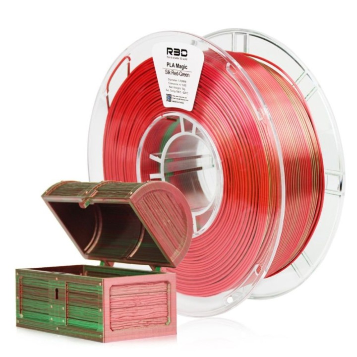 R3D - PLA Magic Silk - Rouge & Vert (Red-Green) - 1,75 mm - 1 kg