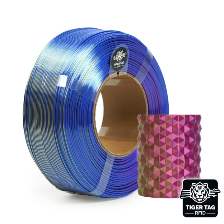 R3D - Tri-Silk color - Rouge/Jaune/Bleu (Red/Yellow/Blue) - 1,75 mm - 1 kg Refill avec RFID TigerTag