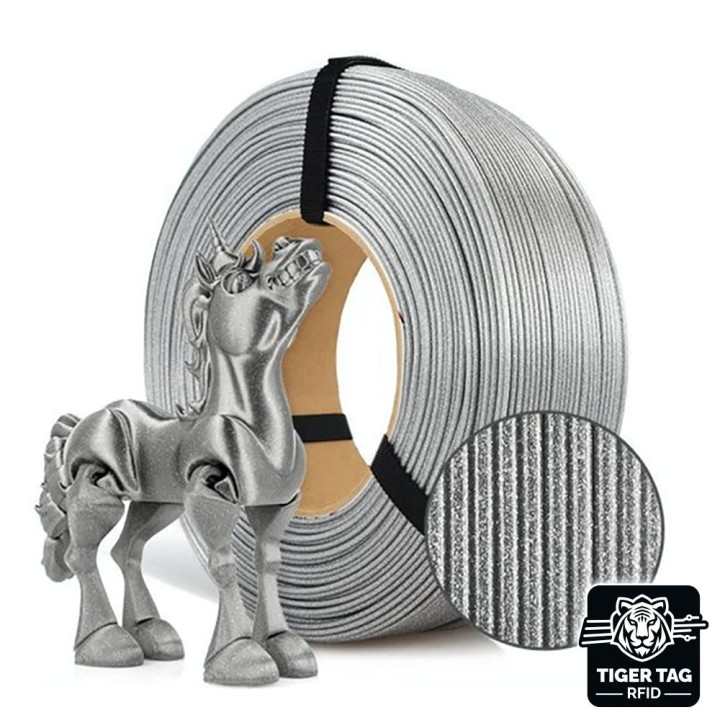 Rosa3D - PLA Galaxy - Argent Brillant (Brillant Silver) - 1,75 mm - 1 kg Refill avec RFID TigerTag