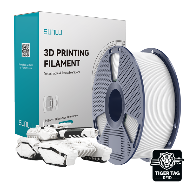 Sunlu - PLA - Blanc (White) - 1,75 mm - 1 kg avec RFID TigerTag