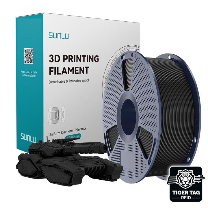 Sunlu - PLA - Noir (Black) - 1,75 mm - 1 kg avec RFID TigerTag