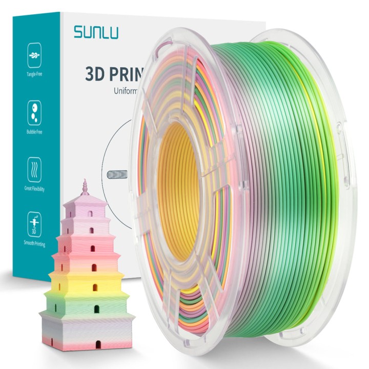 Sunlu - Silk PLA+ - Sorbet Tropical (Rainbow 01) - 1,75 mm - 1 kg