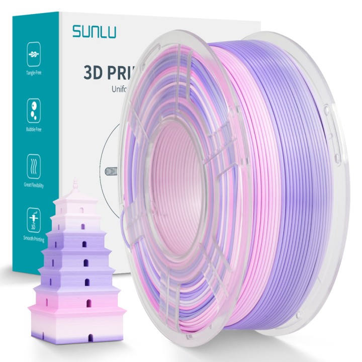 Sunlu - Silk PLA+ - Sorbet Violette (Rainbow 03) - 1,75 mm - 1 kg