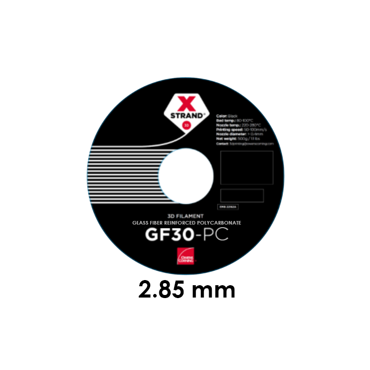 XSTRAND - GF30-PC Polycarbonate Owens Corning - Noir (Black) - 2.85 mm - 1 kg