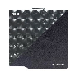 Ziflex - Plateau d'Impression pour Bambu Lab Séries X1/X2/P1/P2/A1 - PED 5D & PEI Textured - 257 x 257 mm