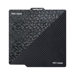 Ziflex - Plateau d'impression pour Bambu Lab Séries X1/X2/P1/P2/A1 - PEO & Fibre de Carbon PET Smooth - 257 x 257 mm