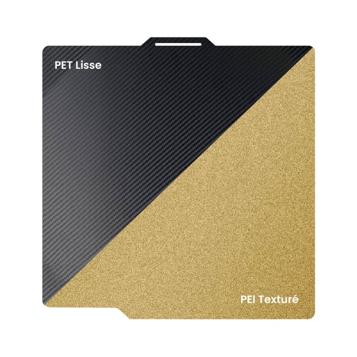 Ziflex - Plateau d'Impression pour Bambu Lab Séries X1/X2/P1/P2/A1 - PET & PEI Textured - 257 x 257 mm