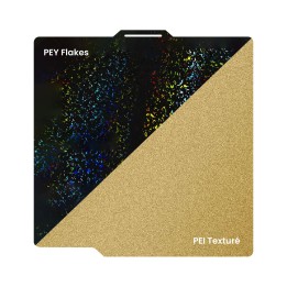 Ziflex - Plateau d'Impression pour Bambu Lab Séries X1/X2/P1/P2/A1 - PEY flake & PEI Textured - 257 x 257 mm