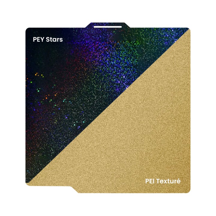 Ziflex - Plateau d'Impression pour Bambu Lab Séries X1/X2/P1/P2/A1 - PEY Stars & PEI Textured - 257 x 257 mm
