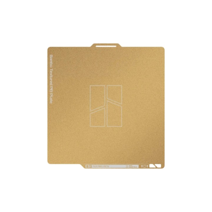Bambu Lab - Séries X1/P1/A1 - Plateau PEI Texturé Doré (Textured PEI Plate Gold)