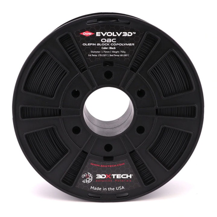 3DXTech - Evolv3D - OBC PE Copolymer - Noir (Black) - 1.75 mm - 750 g