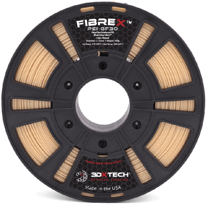 3DXTech - FibreX - PEI+GF30 (Made using Ultem PEI) - Natural - 1.75 mm - 500 g