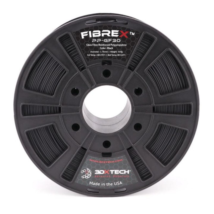 3DXTech - FIBREX PP-GF30 - Noir (Black) - 1.75 mm - 500 g