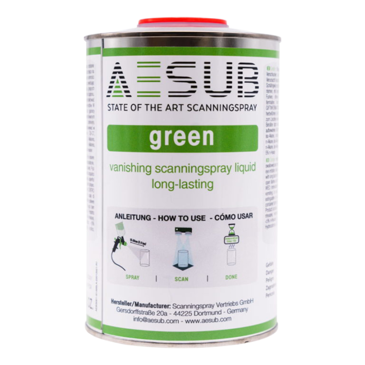 AESUB - Liquide matifiant 1 L pour scanners 3D - Vert